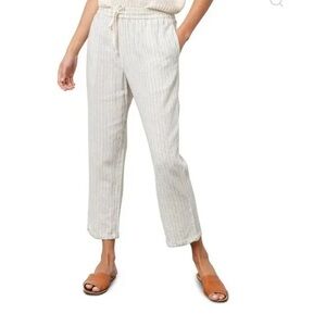 Rails Sz XS Linden Rayon Linen Off White Striped Nautical Pants